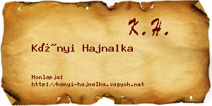 Kányi Hajnalka névjegykártya